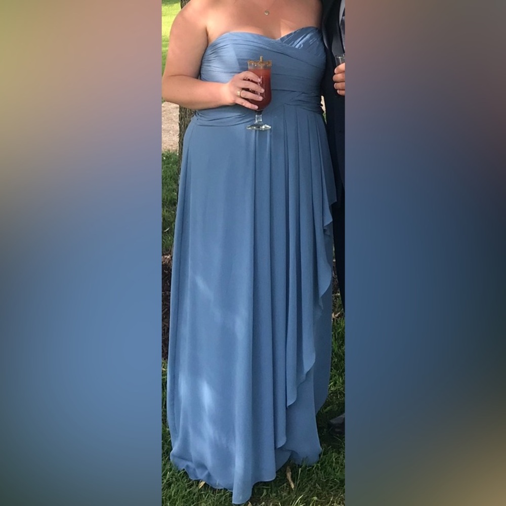 Elegant Steel Blue long Dress - David’s Bridal